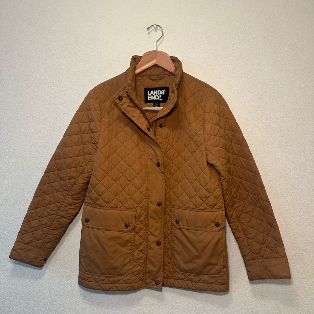 Lands' End Women's Tan Quilted Utility Jacket